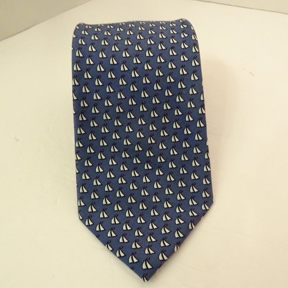 VINEYARD VINES Blue White Sailboat Tie Men's